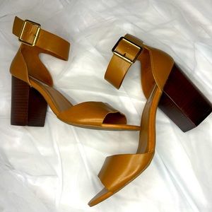 COPY - Steve Madden Estoria Cognac Leather Ankle Strap Heels